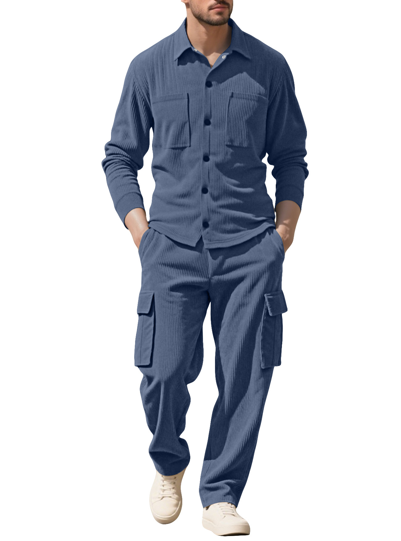 Outdoor Sports Outfit - Setelan Olahraga Pria Bahan Corduroy 2