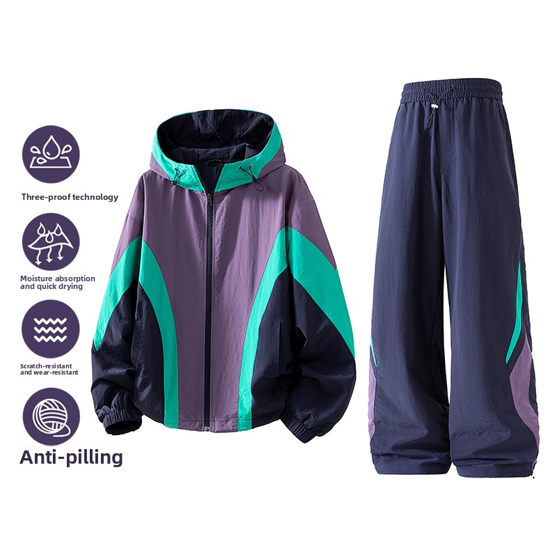 Outdoor Sports Outfit - Set jaket pria dua potong untuk
