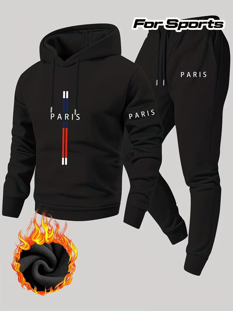 Outdoor Sports Outfit - Setelan Dua Potong Kasual Urban Pria:
