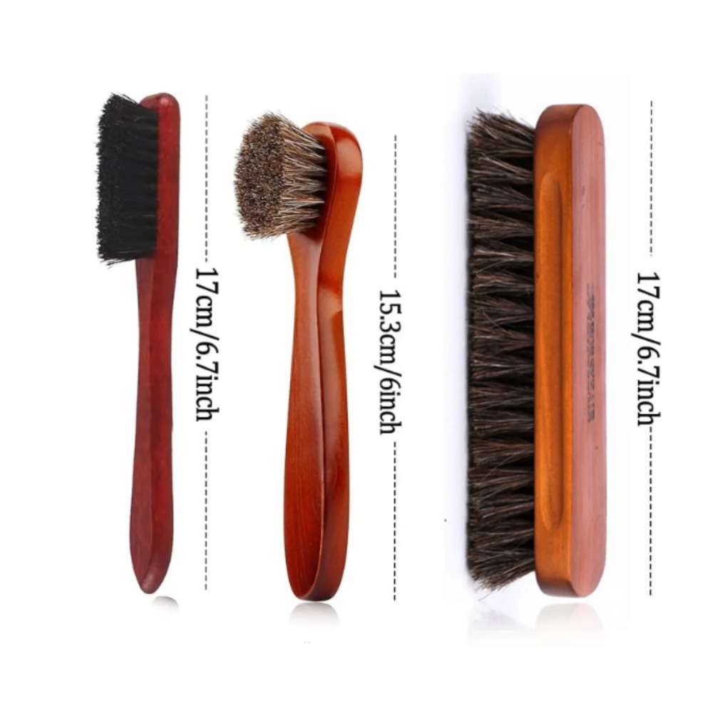 Brushing Boot Horse - 3 Buah Set Sikat Sepatu Bulu