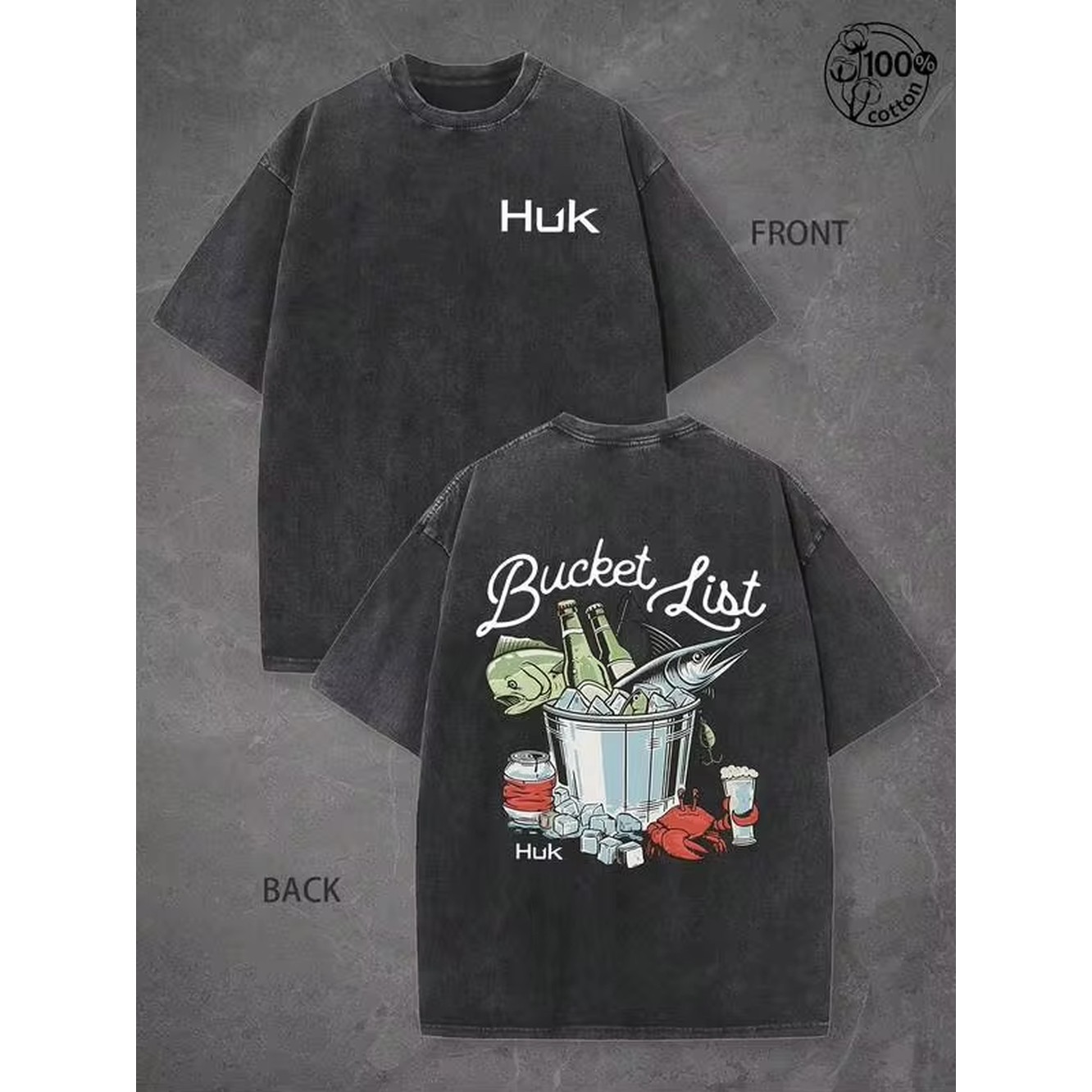 Outdoor Sports List - Kaos Grafis Huk Bucket List Fishing