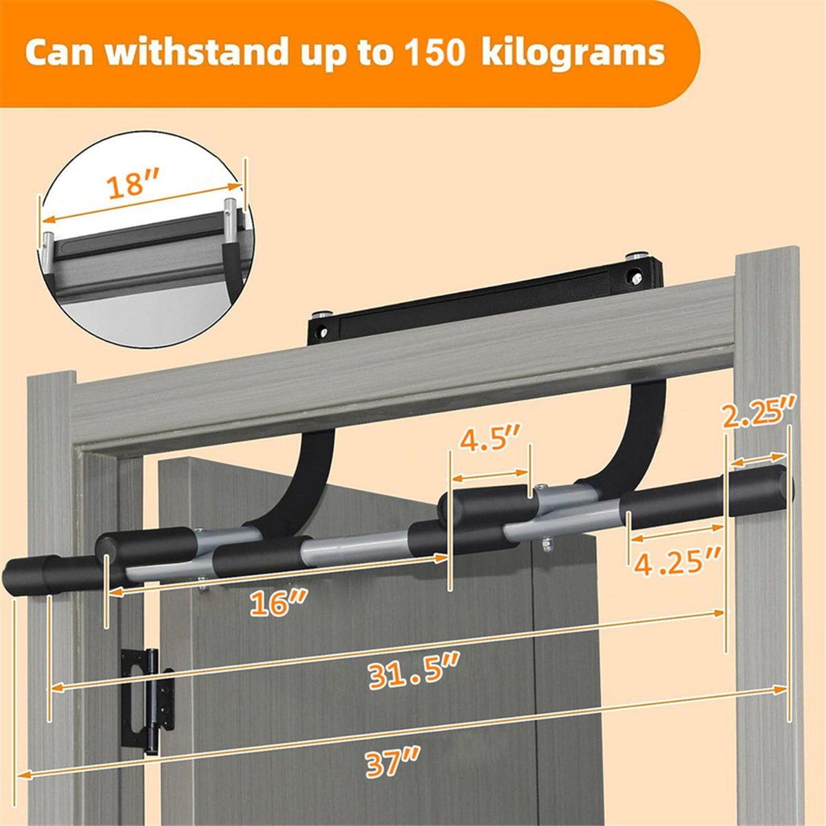 ABST Wall Mounted Pull Up Bar  - Chin Bar Doorway ulasan dan harga